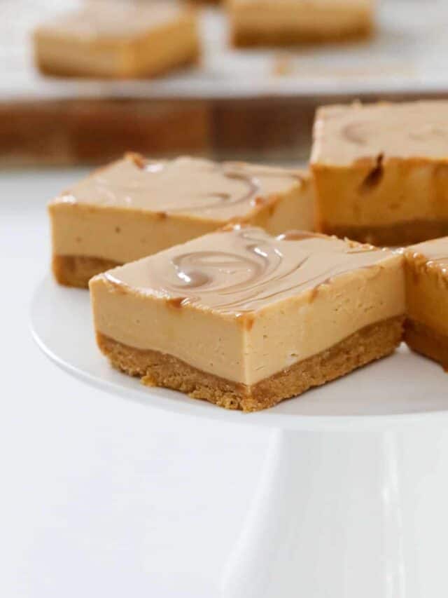 Caramel Cheesecake Bars Bake Play Smile
