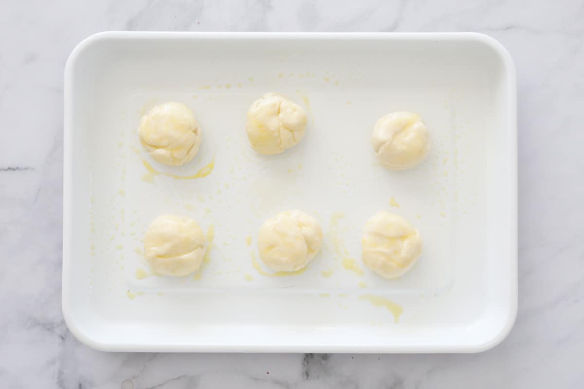 Bof dough arranged on a baking tray.