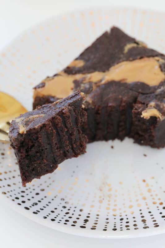 Fudgy Peanut Butter Brownies One Bowl Recipe Bake Play Smile