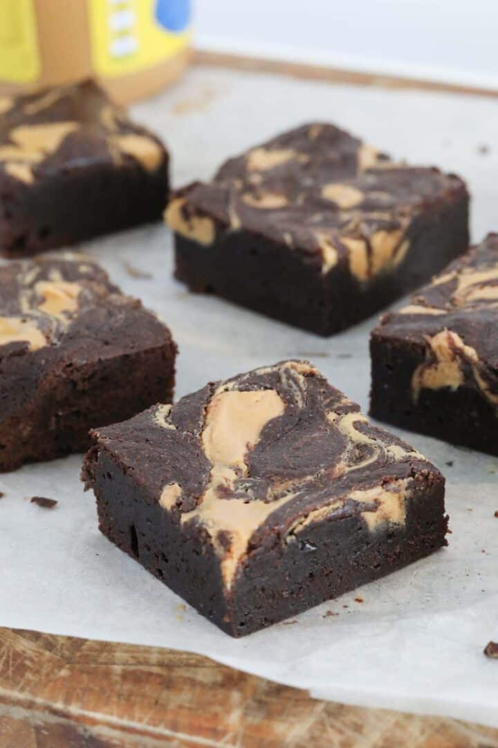Fudgy Peanut Butter Brownies One Bowl Recipe Bake Play Smile