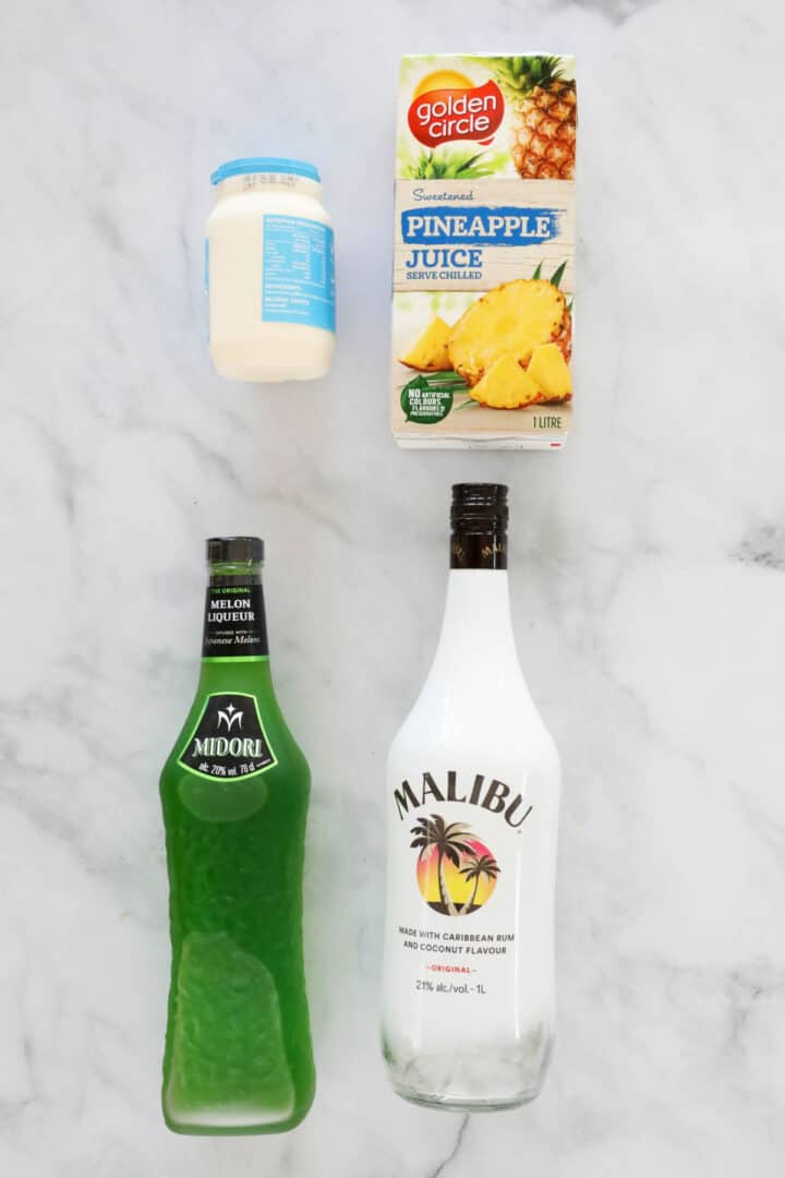 Midori Splice | 4 Ingredient Tropical Cocktail - Bake Play Smile