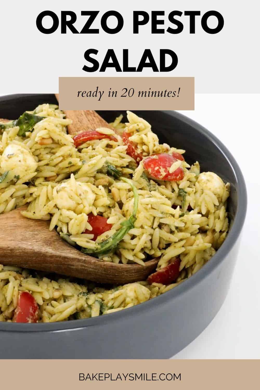 Easy Orzo Pesto Salad Risoni Pasta Salad Bake Play Smile