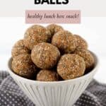 A batch of Weetbix Bliss Balls piled into a conical bowl.