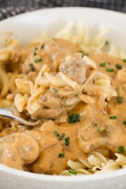 Slow Cooker Beef Stroganoff - Bake Play Smile