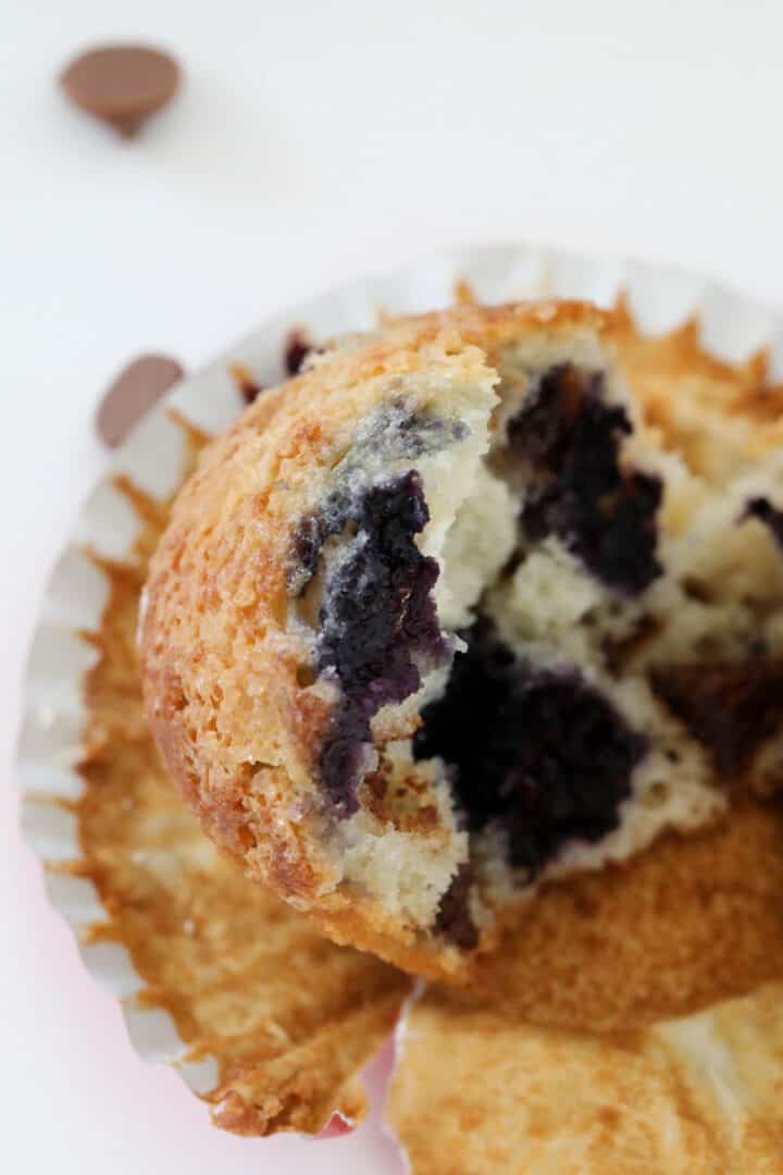 Cafe-Style Blueberry Chocolate Chip Muffins - Bake Play Smile