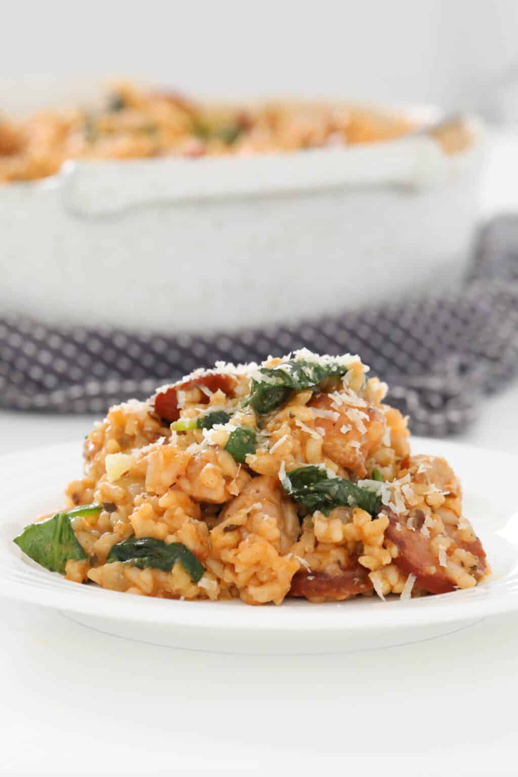 Chicken Chorizo Risotto | Oven Baked - Bake Play Smile
