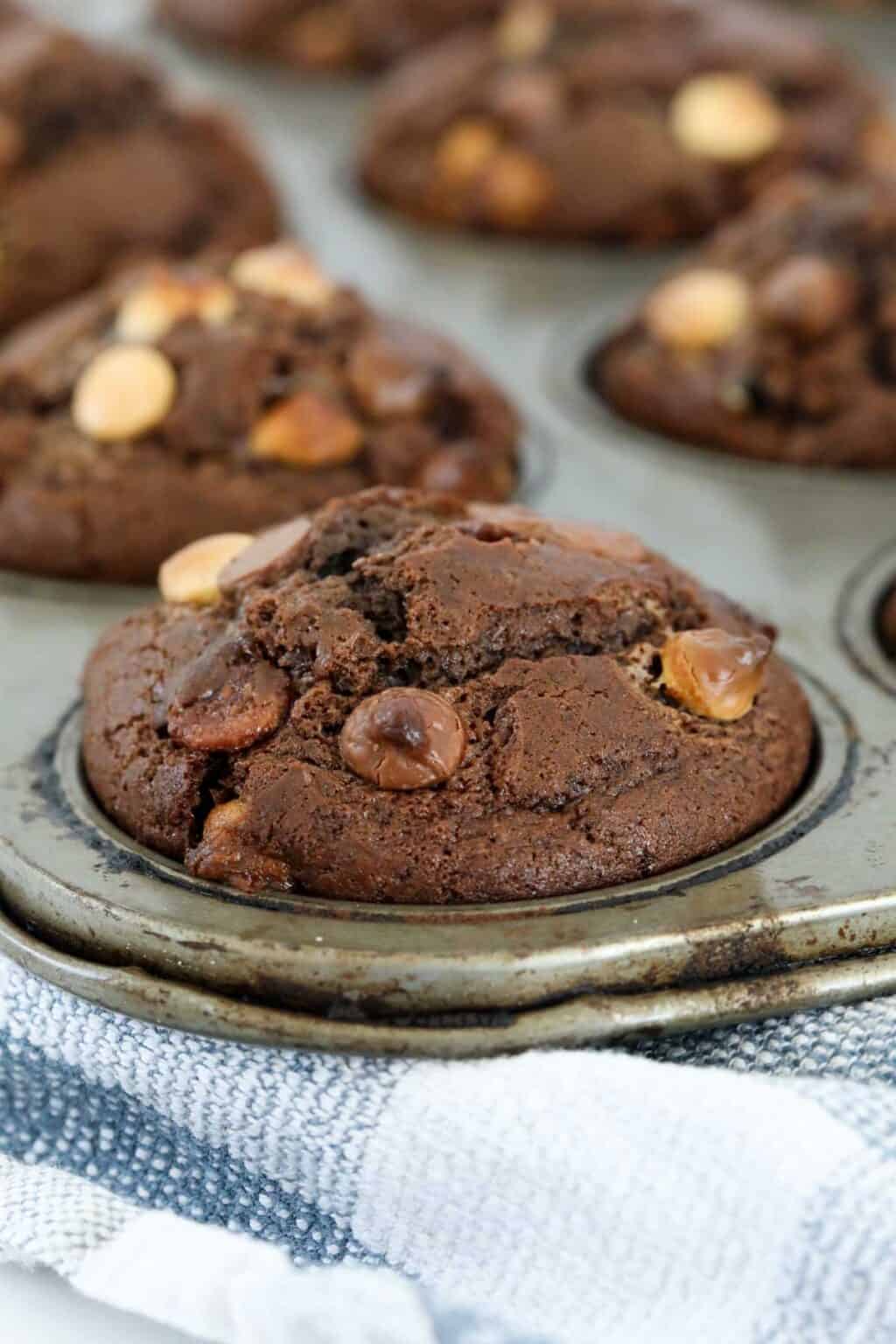 Triple chocolate muffins chocolate loaded bake play smile