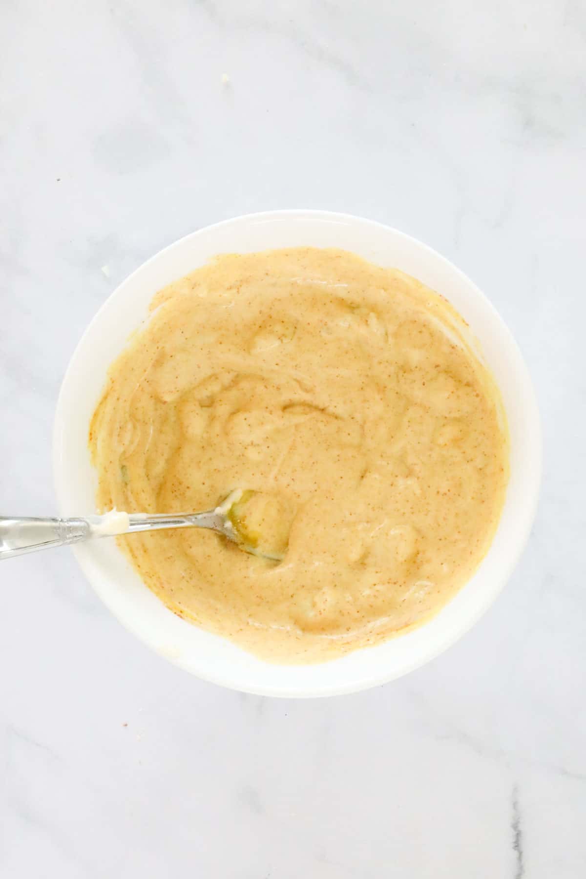 A homemade thousand island style dressing in a bowl.