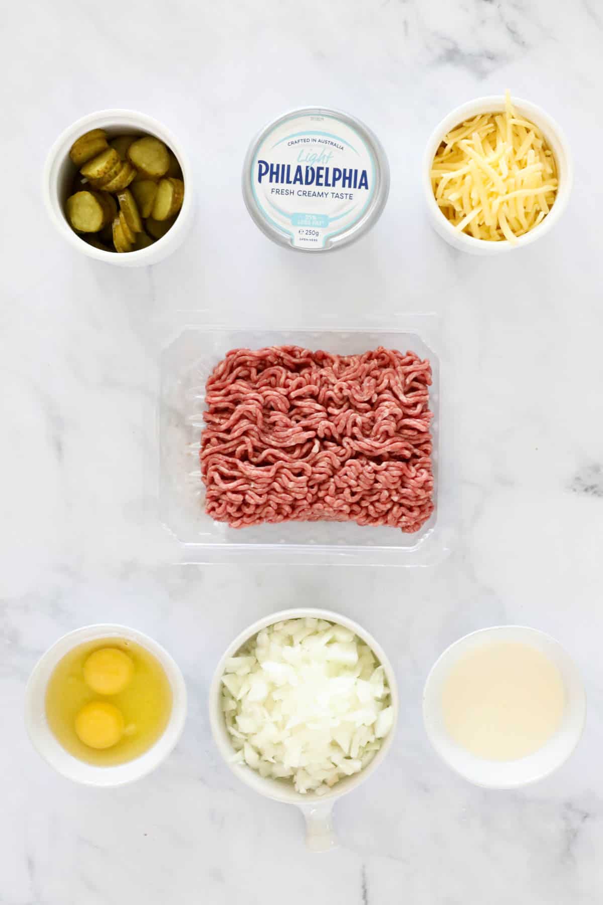 The ingredients for a Big Mac casserole.