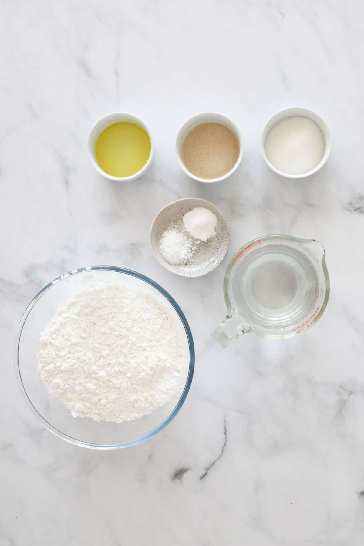 The ingredients for Gluten Free Pizza Dough.