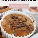 Banana muffins with a swirl of Nutella through them.