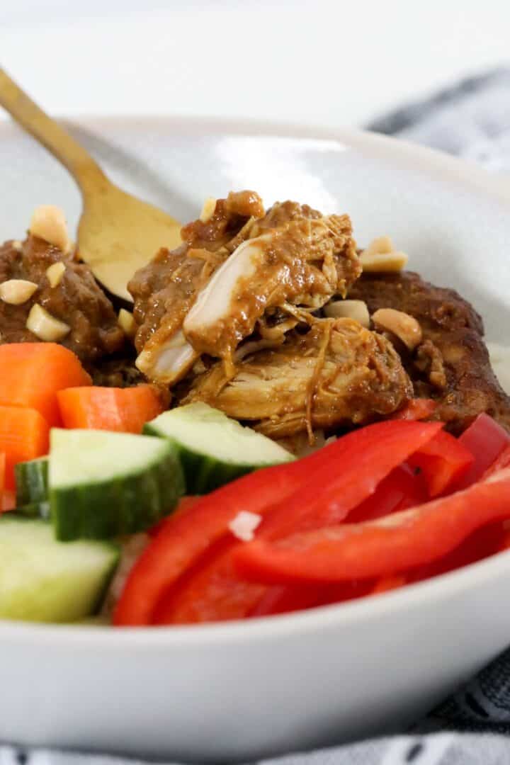 KidFriendly Creamy Slow Cooker Satay Chicken Bake Play Smile