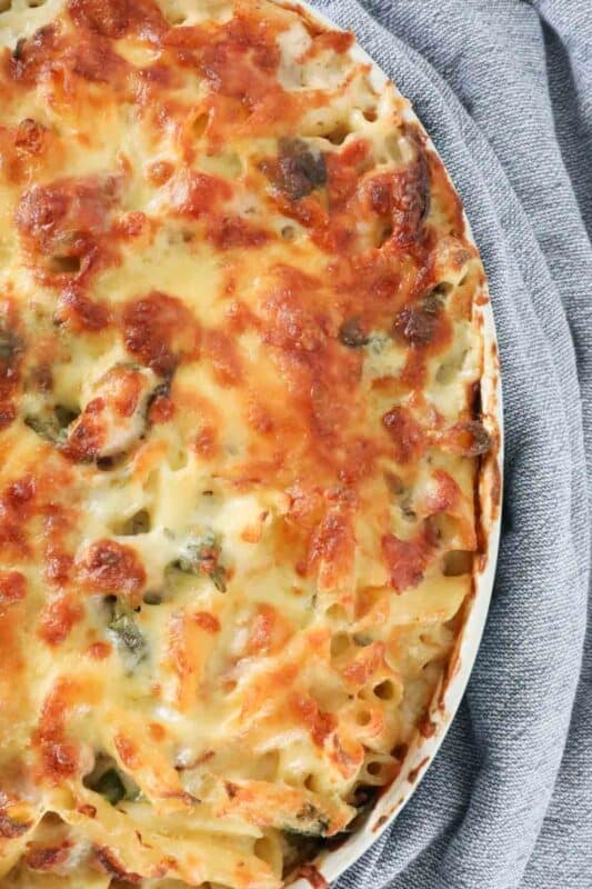 Creamy Chicken And Bacon Pasta Bake - Bake Play Smile