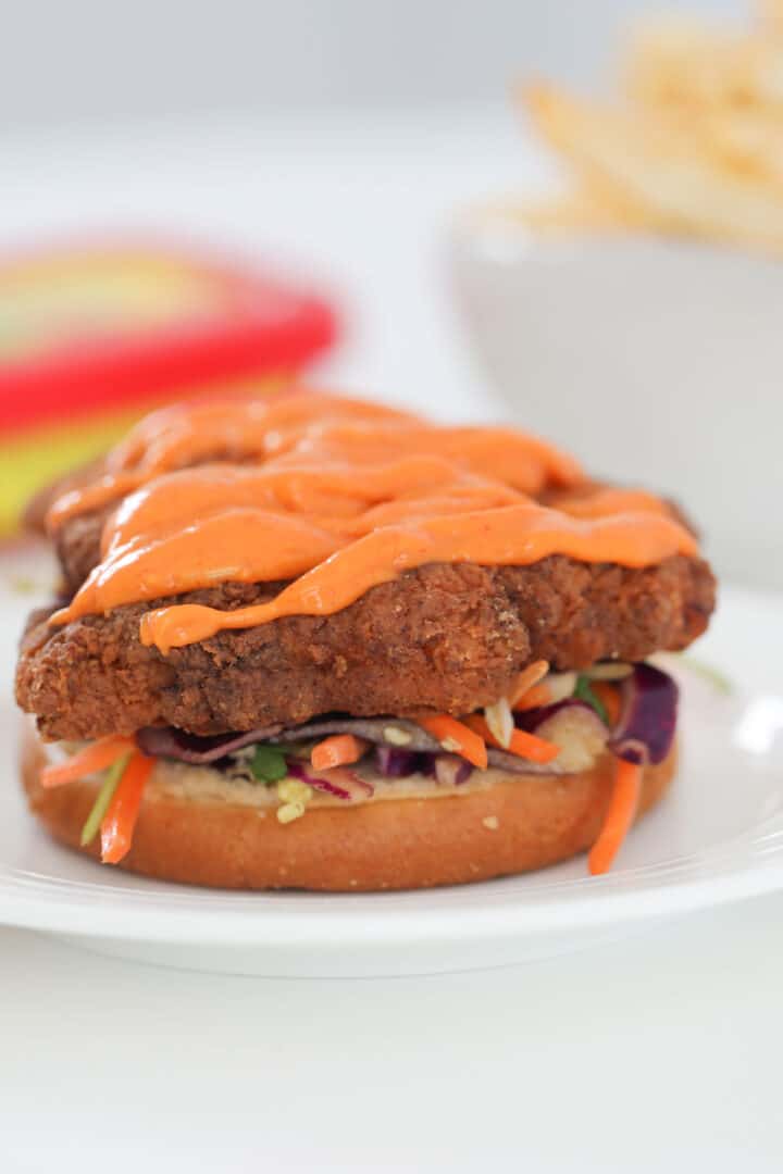 Super CRISPY Korean Fried Chicken Burger - Bake Play Smile