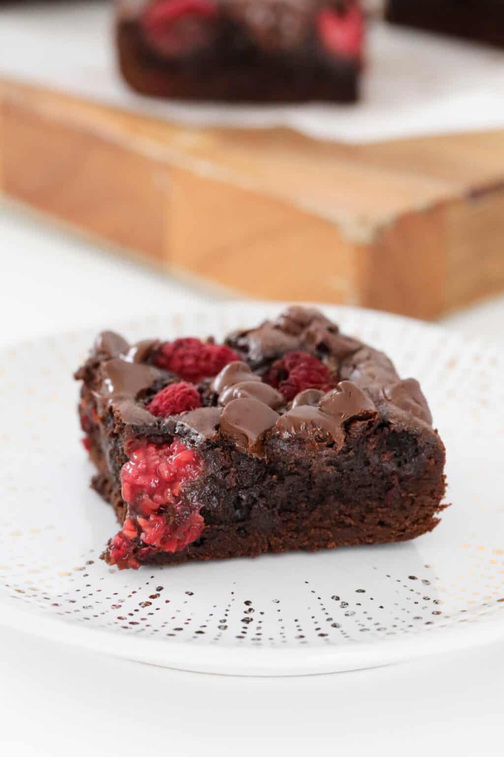 Fudgy Chocolate Raspberry Brownies - Bake Play Smile
