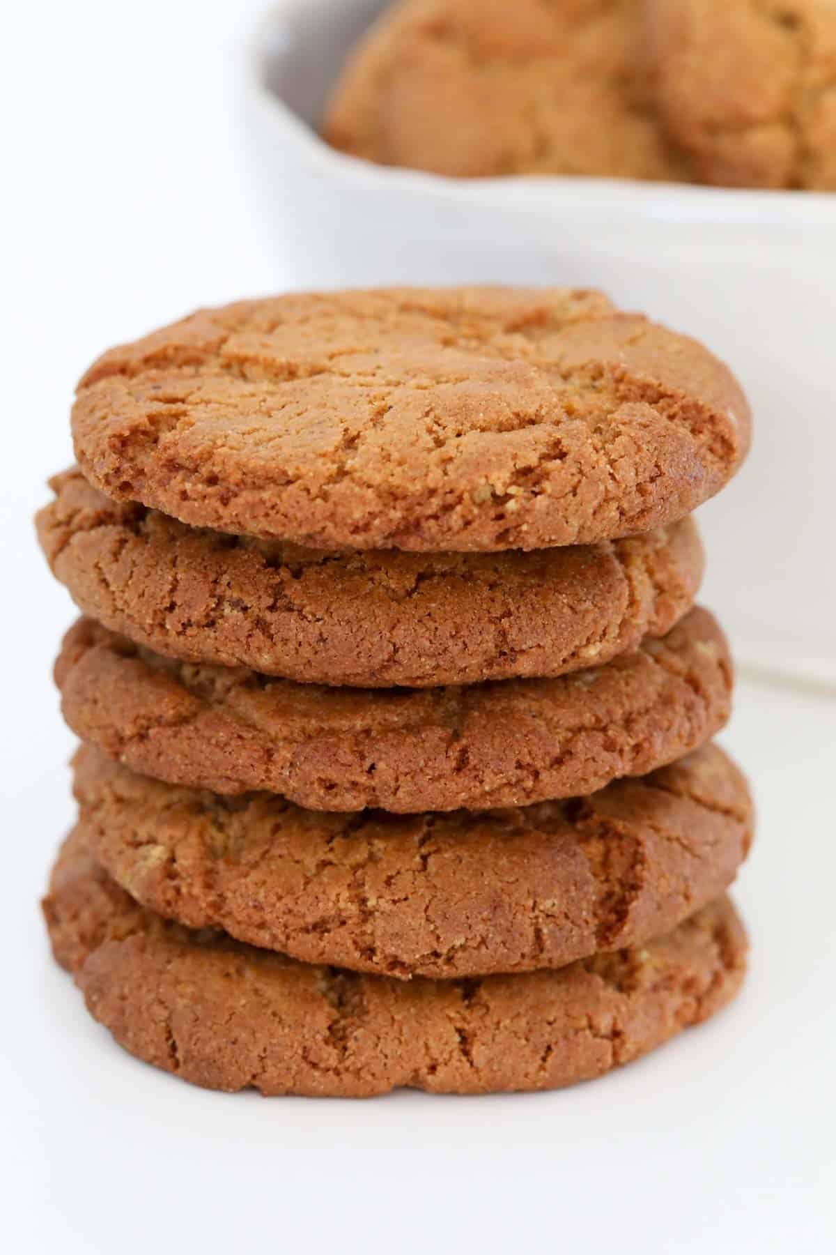 A stack of Ginger Nut biscuits.