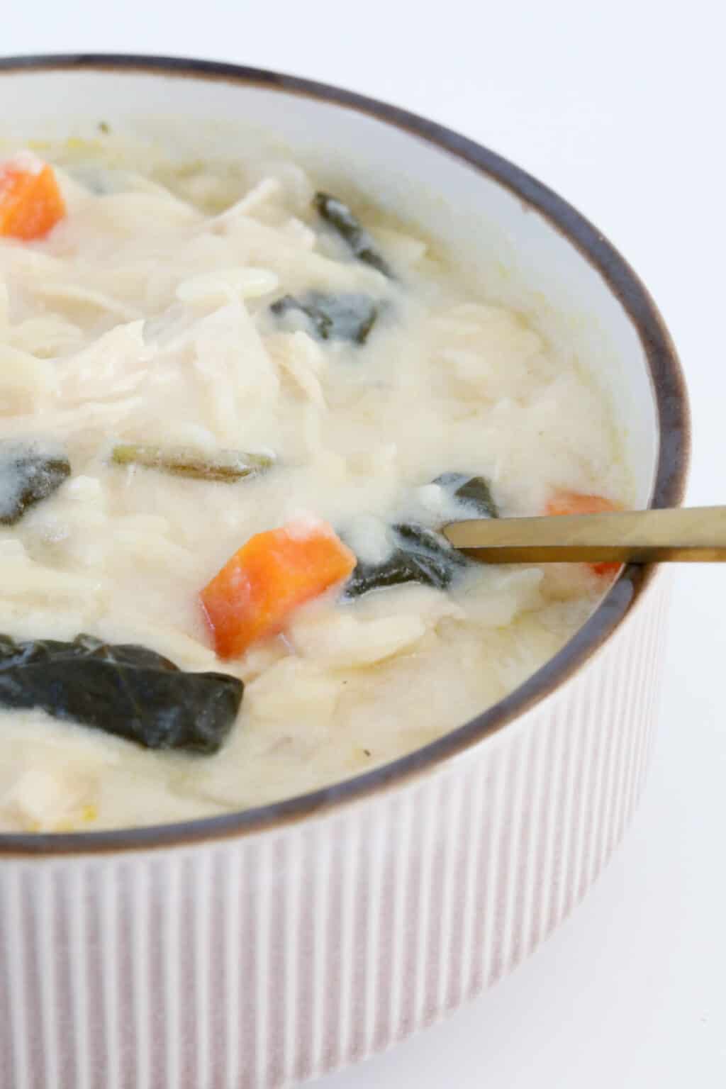 Creamy Greek Lemon Chicken Orzo Soup 35 Minute Recipe Bake Play Smile