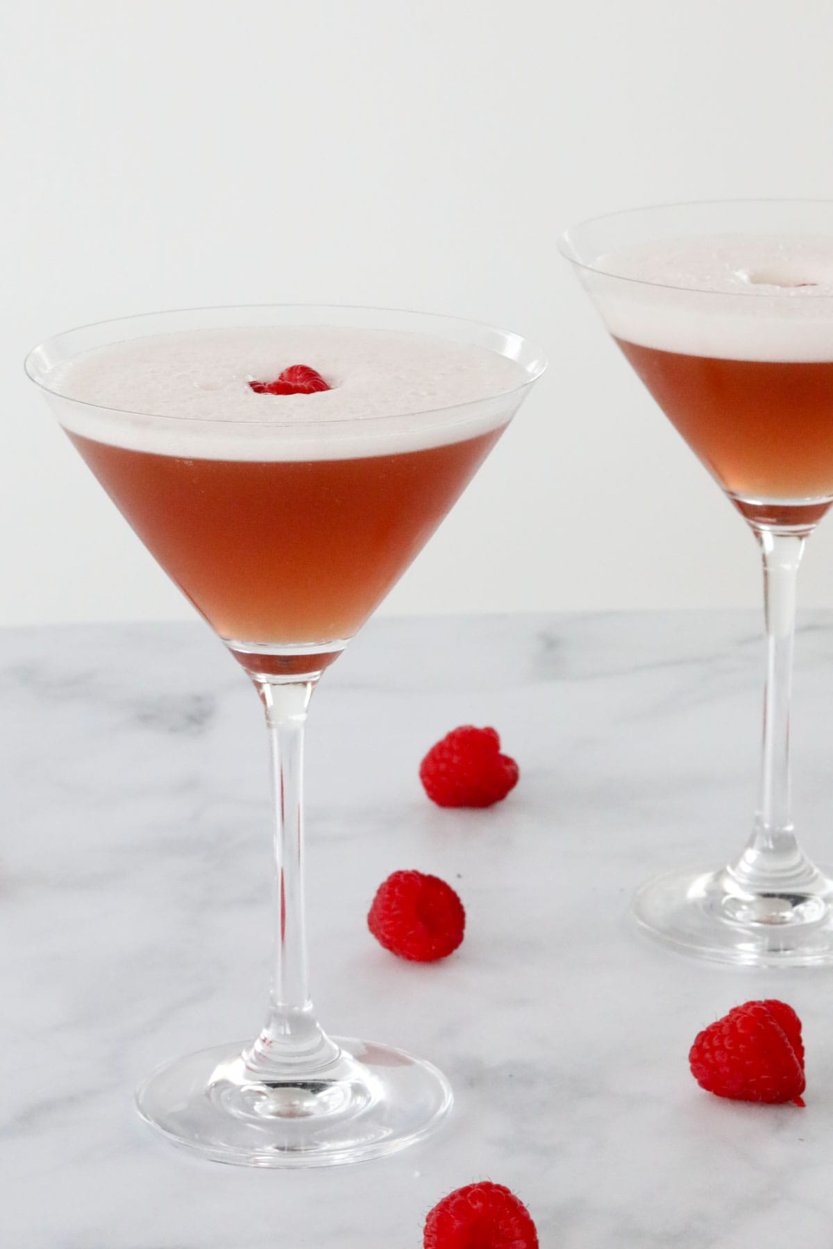 French martinis with raspberries.