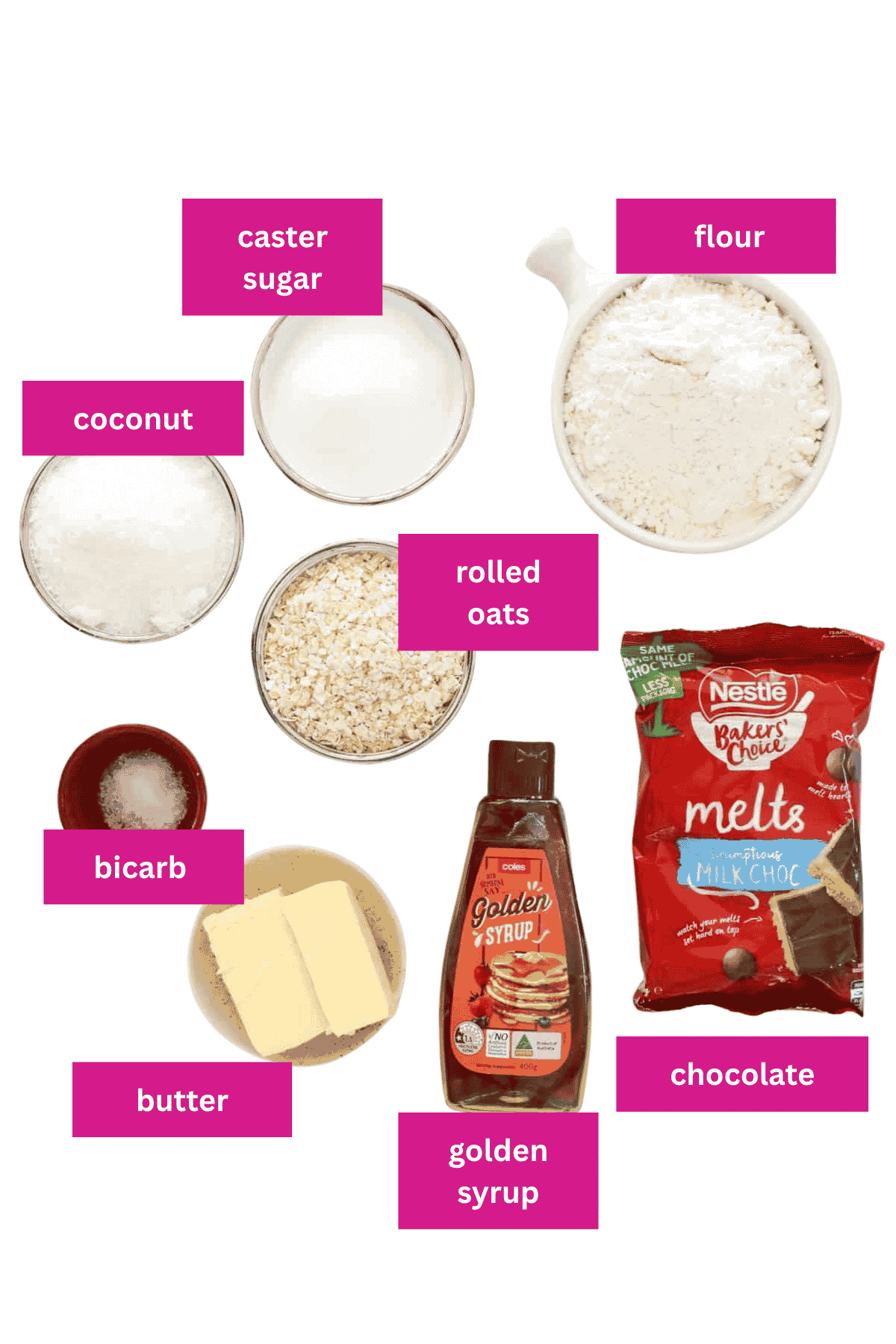 The ingredients for homemade Kingston biscuits.