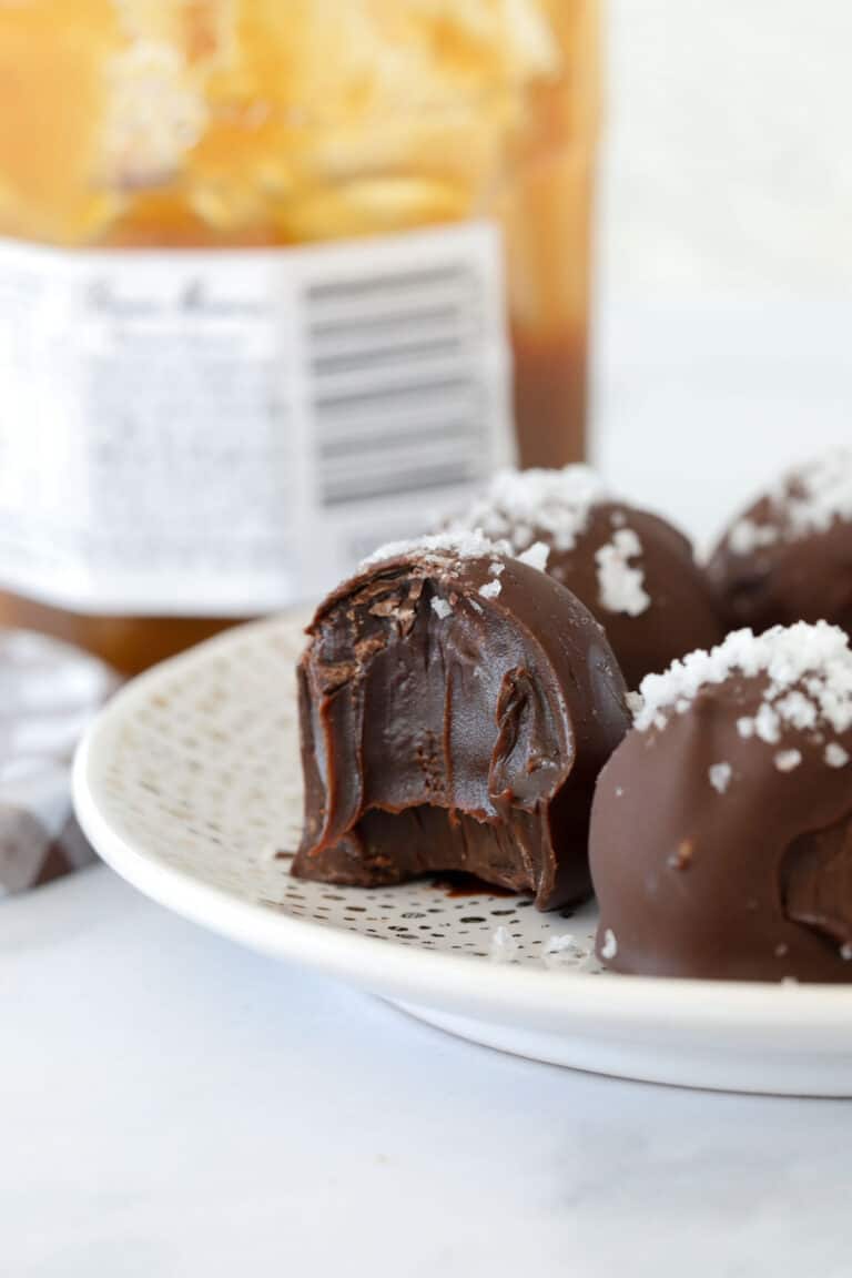 4 Ingredient Salted Caramel Truffles No Bake Recipe Bake Play Smile 