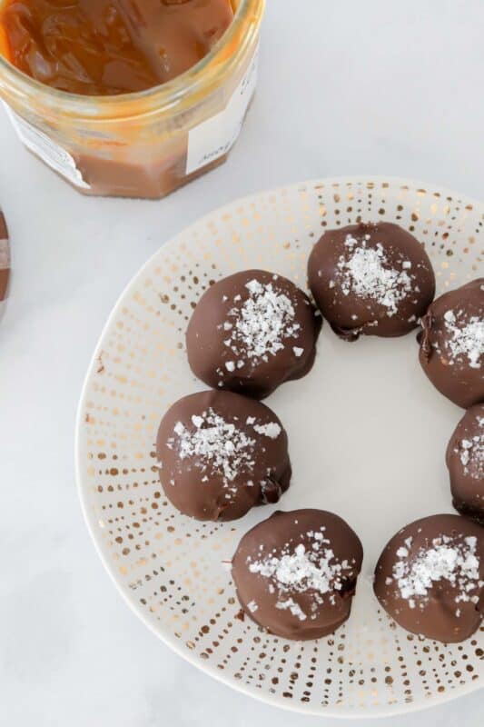 4 Ingredient Salted Caramel Truffles | No Bake Recipe - Bake Play Smile