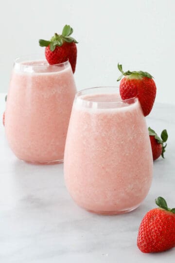 Fruity &amp; Creamy Strawberry Colada Cocktail - Bake Play Smile