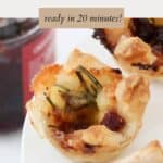 A crispy pastry puff filled with Brie & cranberry sauce