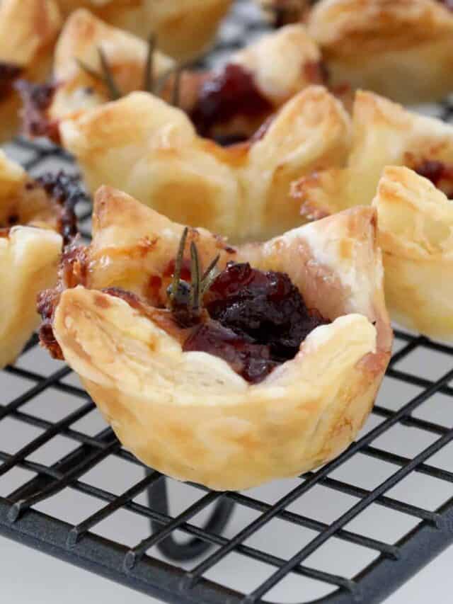 Brie & Cranberry Puff Pastry Bites - Bake Play Smile