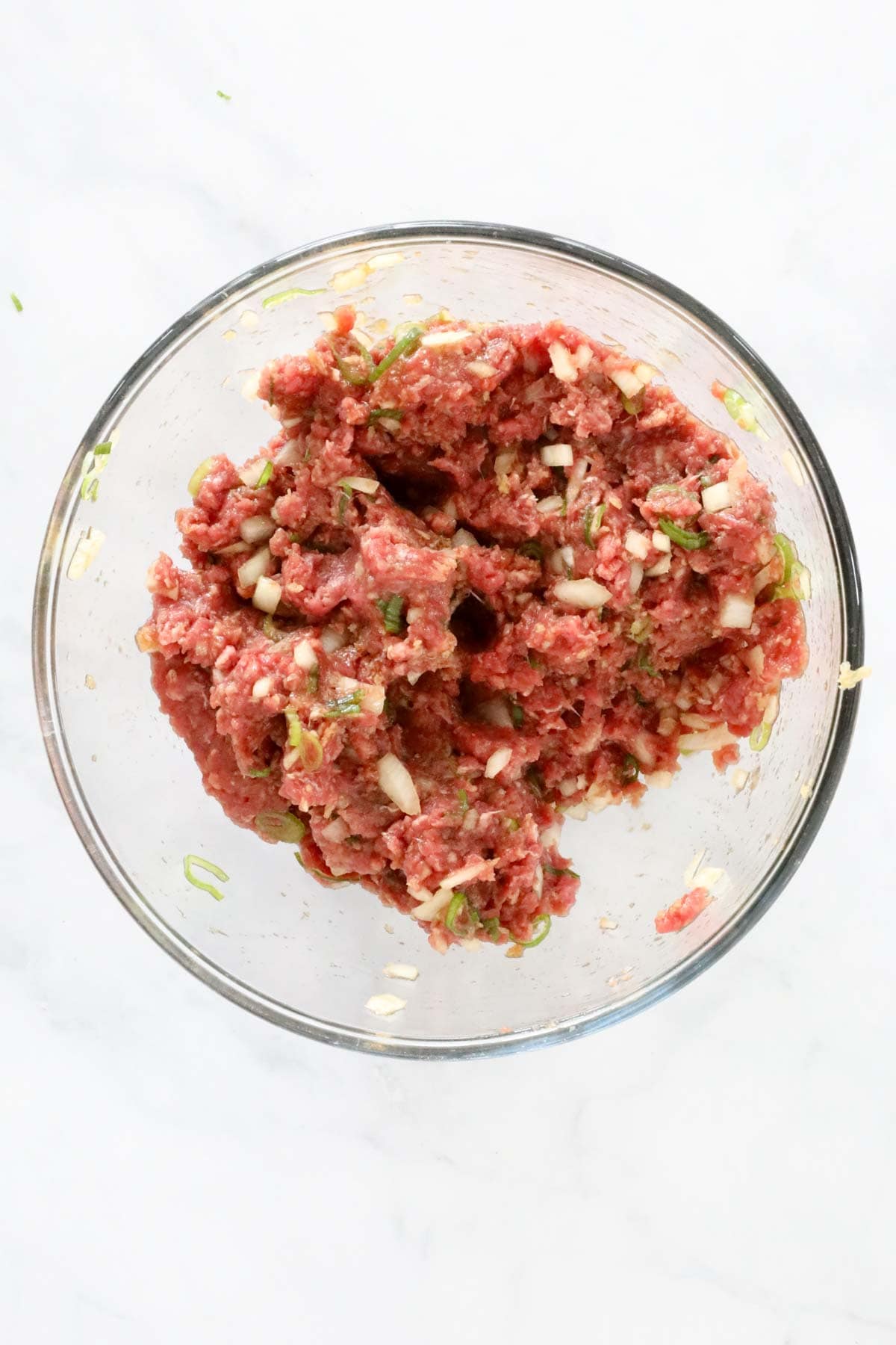 The mince mixture in a bowl.