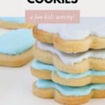 A stack of iced sugar cookies.