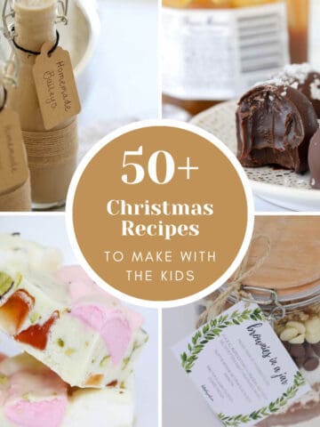 A collage of homemade Christmas food gifts.