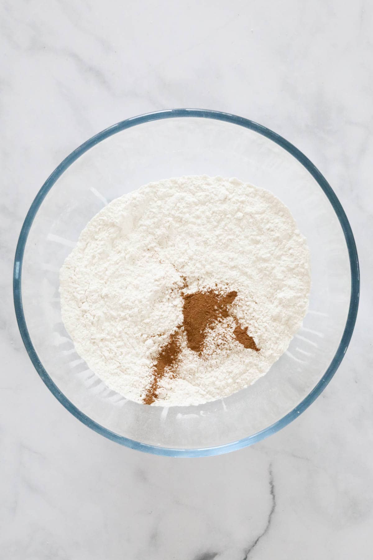 Dry ingredients placed in a bowl.