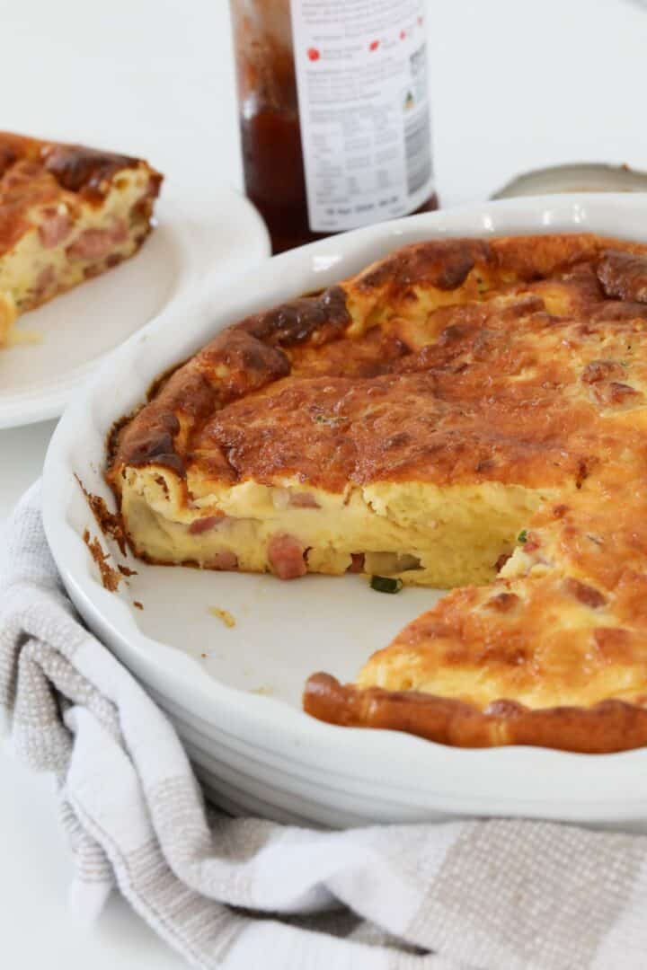 Impossible Quiche | 6 Ingredient Bacon & Cheese Crustless Quiche - Bake