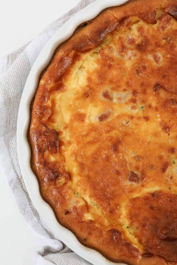 Impossible Quiche | 6 Ingredient Bacon & Cheese Crustless Quiche - Bake