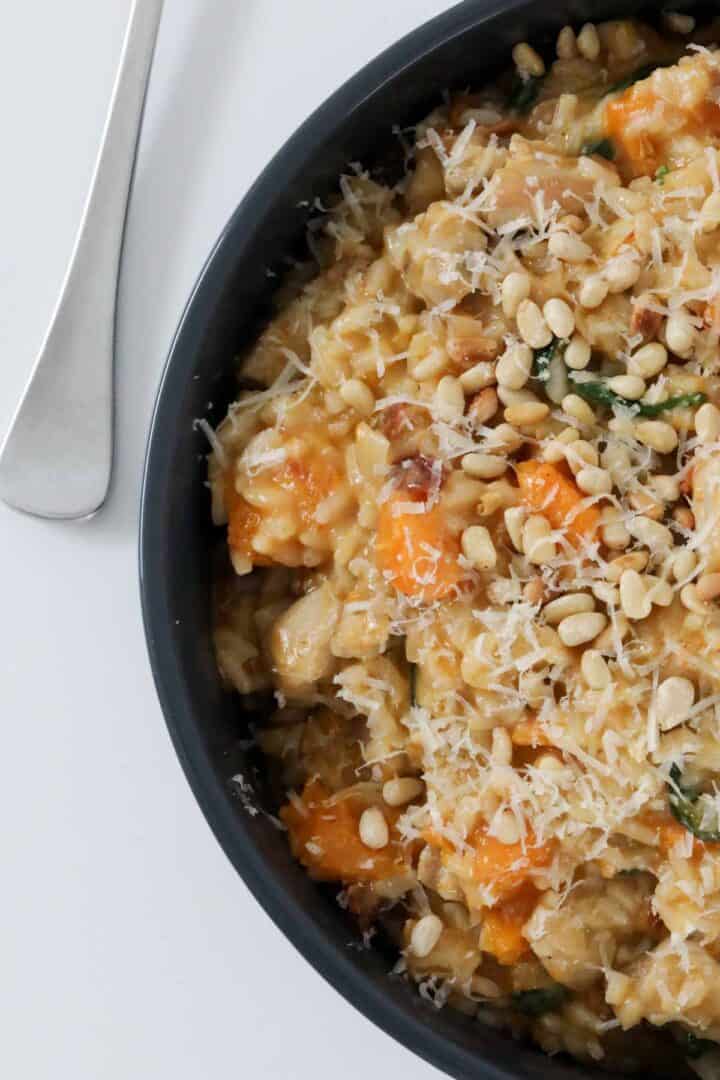 Creamy Chicken Pumpkin Risotto | Sun-dried Tomatoes, & Spinach - Bake ...