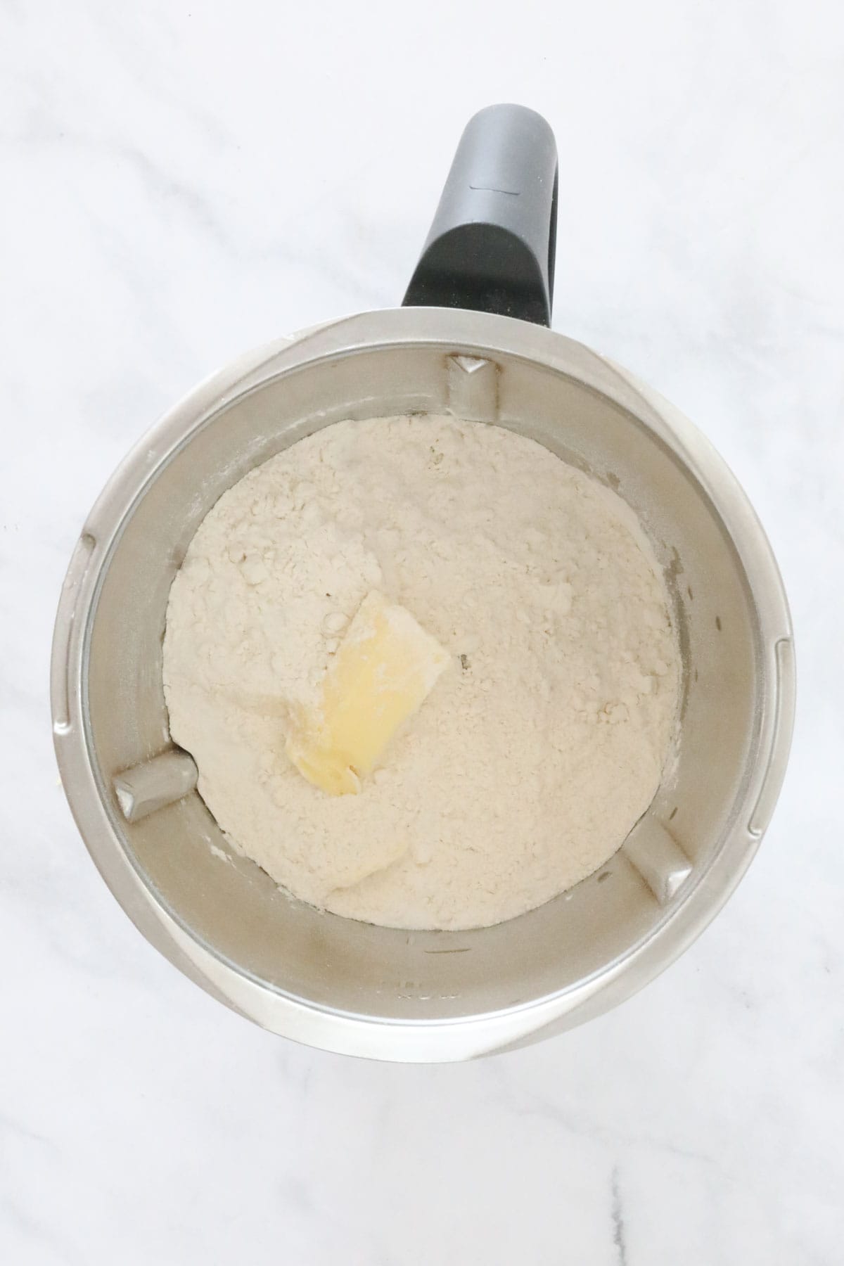 Flour and butter in a Thermomix.