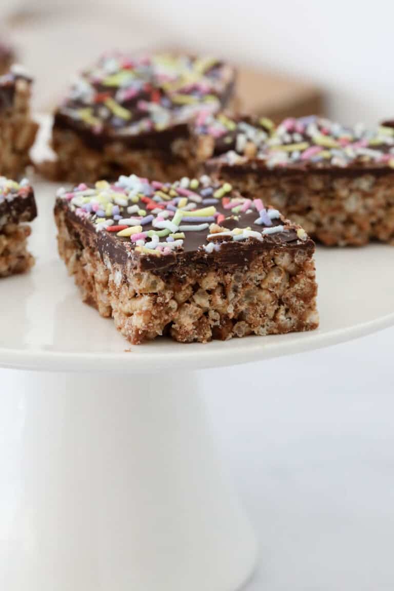 NoBake Chocolate Rice Bubble Slice 4 Ingredient Recipe Bake Play Smile