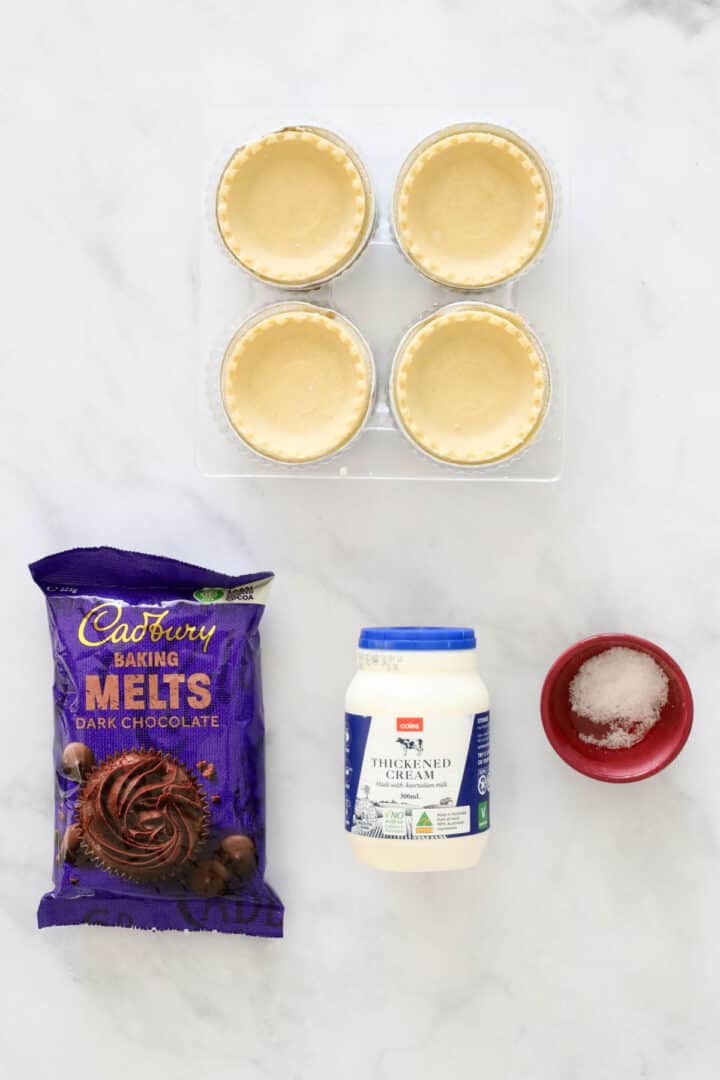 Mini Ingredients Mini Chocolate Tarts | 4 Ingredients - Bake Play Smile