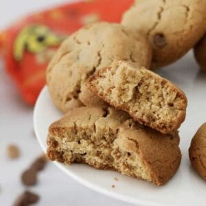 A soft and chewy Reese's peanut butter cookie with chocolate chips.