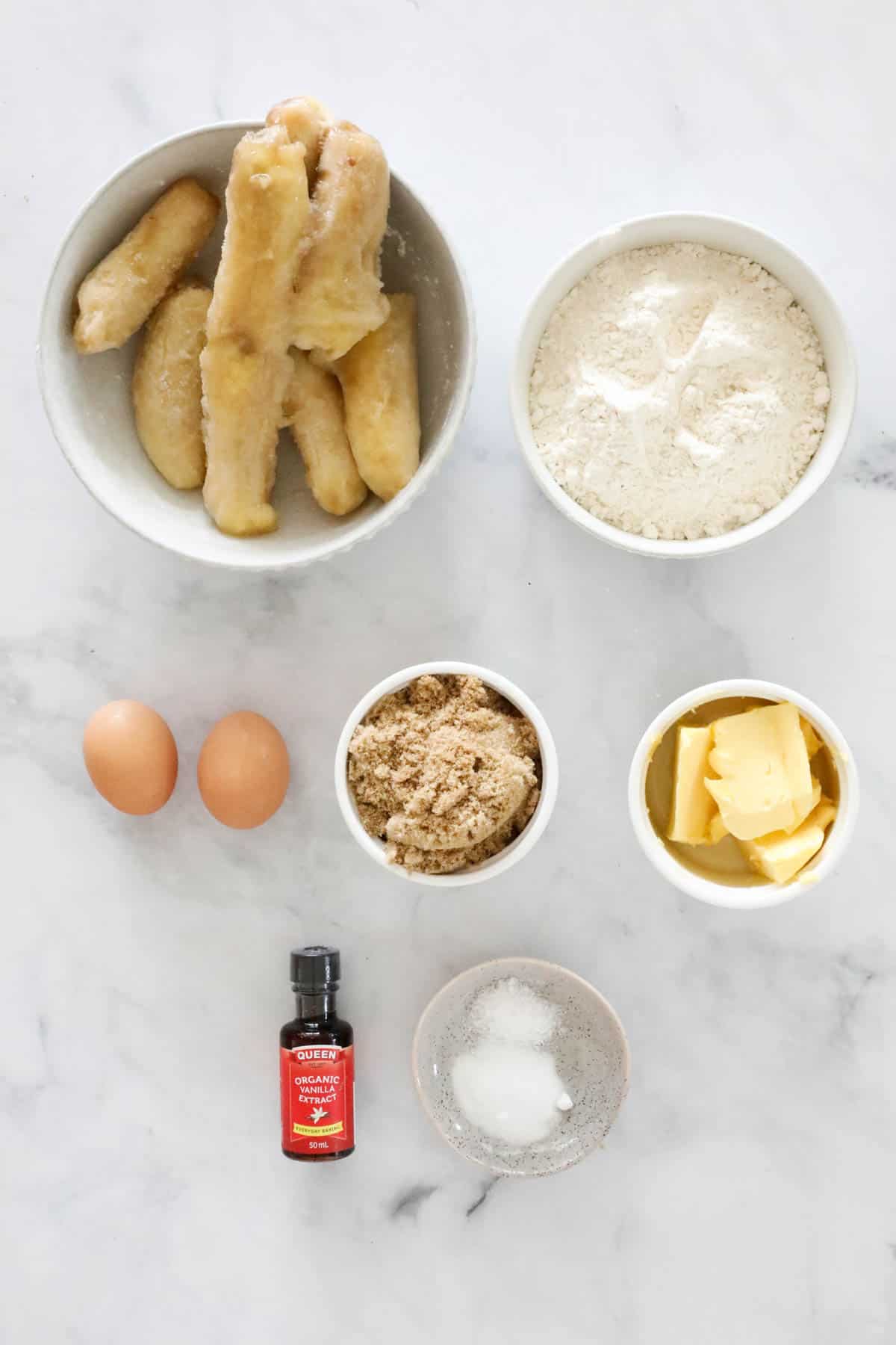 The ingredients for Thermomix Banana Bread.