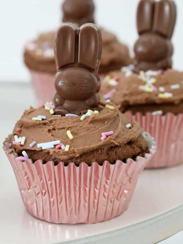 Easter Bunny Chocolate Cupcakes