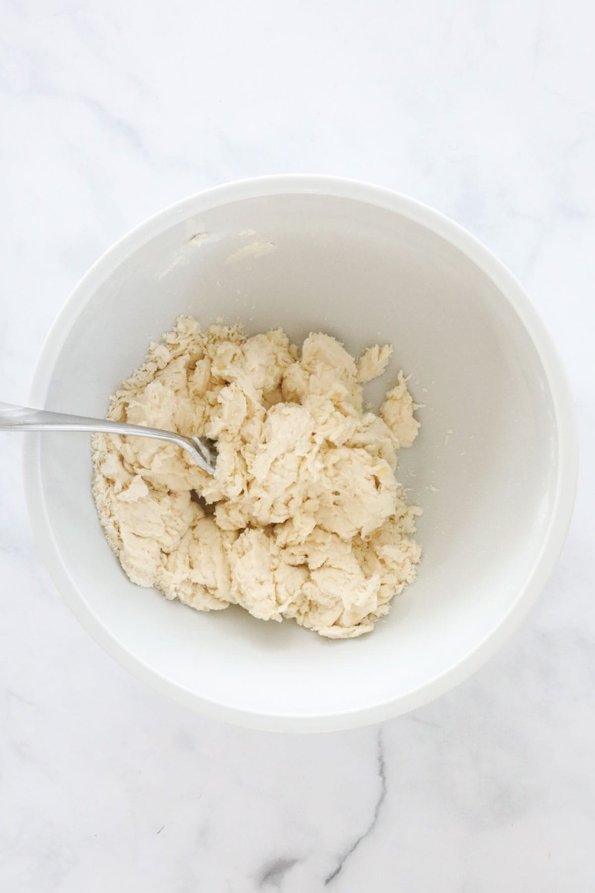 The roti dough starting to come together.