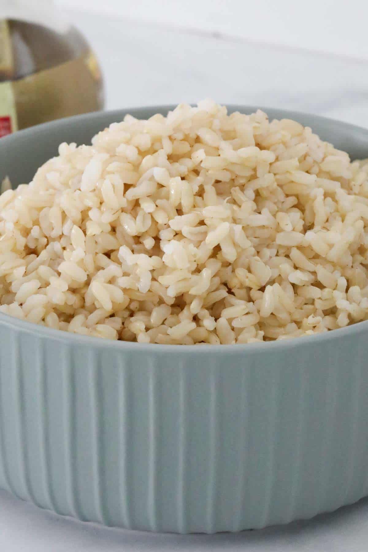 A bowl stacked high with rice.