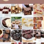 A collage of brownie and blondie recipes.