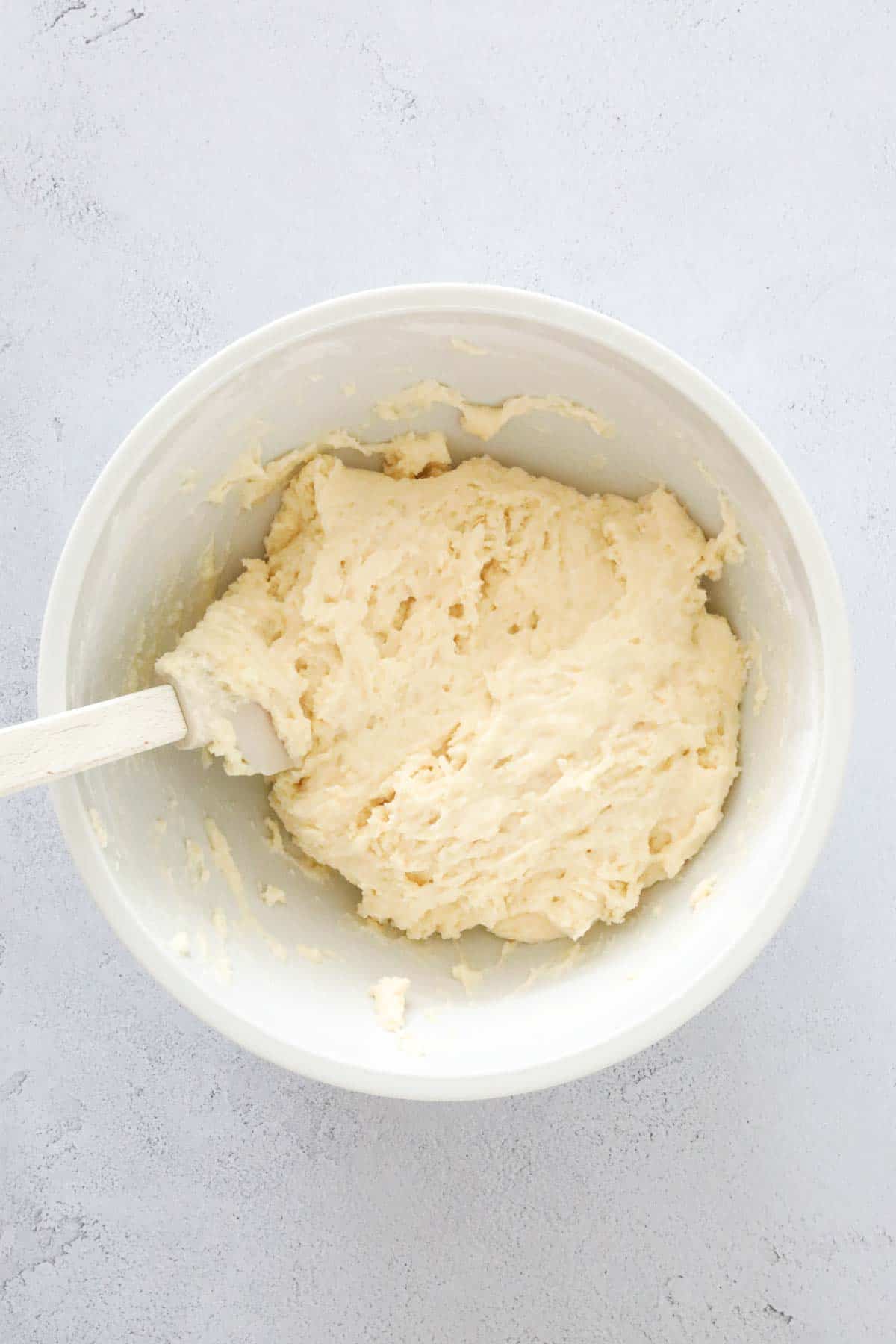 Combined mixture in a bowl.