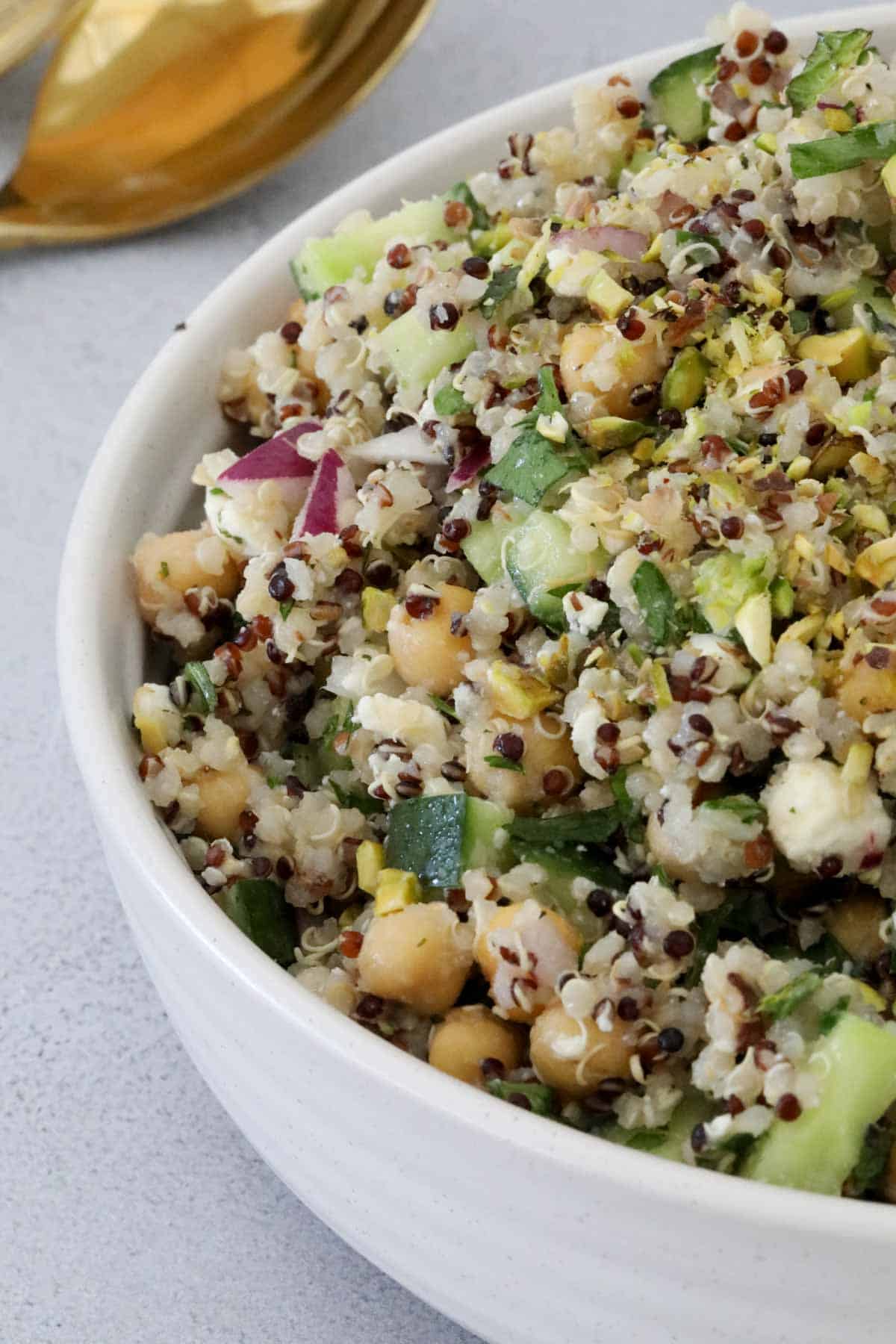 A bowl of the Jennifer Aniston quinoa salad. 