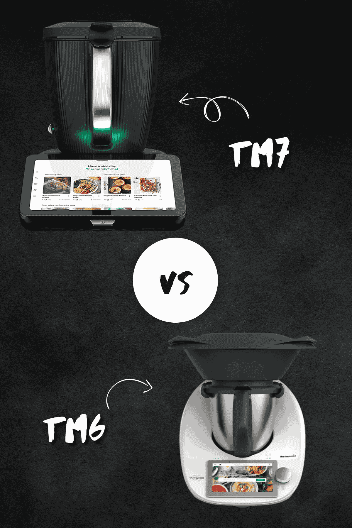 An image comparing the Thermomix TM6 with the TM7 (coming 2025).