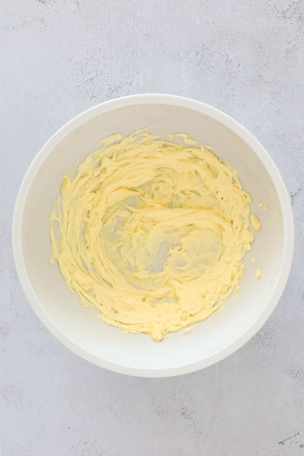 Butter creamed in a bowl.